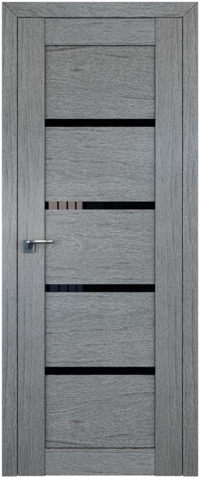 межкомнатные двери  Profil Doors 2.09XN чёрный триплекс грувд серый