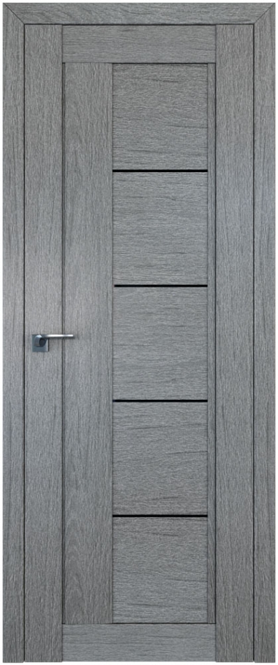 межкомнатные двери  Profil Doors 2.10XN чёрный триплекс грувд серый