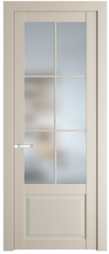   	Profil Doors 2.2.2 (р.6) PD со стеклом кремовая магнолия