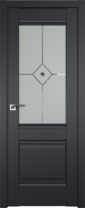 межкомнатные двери  Profil Doors 2U гравировка Узор чёрный seidenmatt