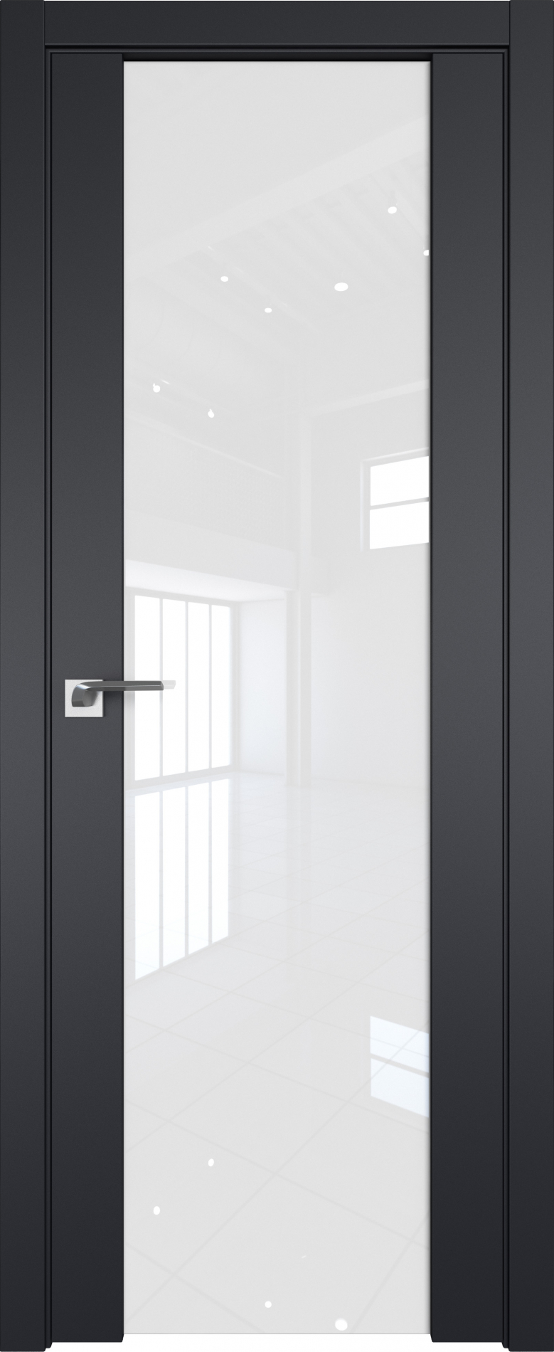 межкомнатные двери  Profil Doors 8U триплекс чёрный seidenmatt