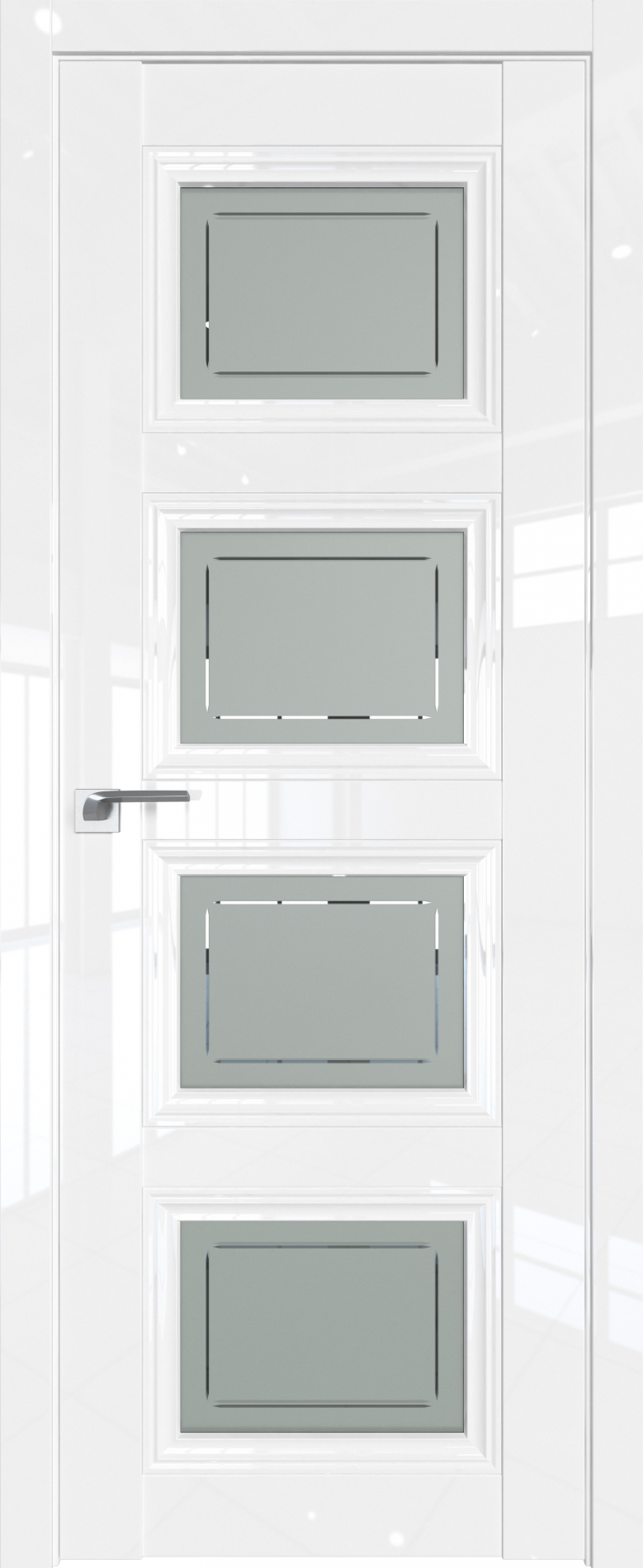 межкомнатные двери  Profil Doors 2.107L гравировка 4 белый глянец