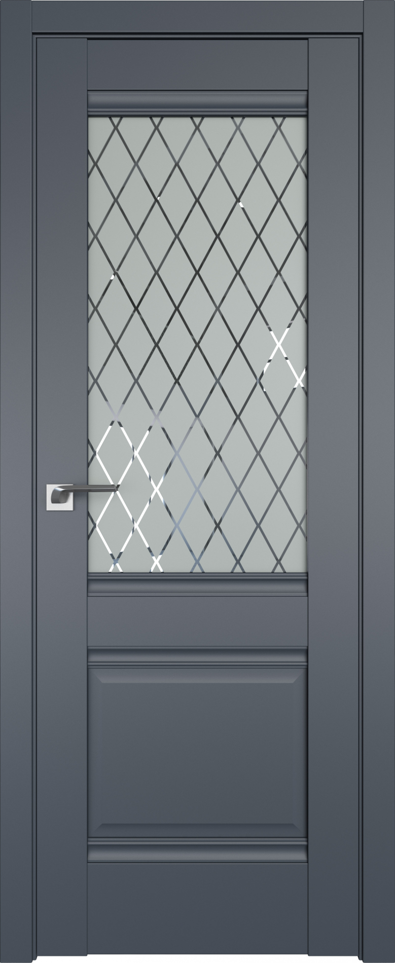 межкомнатные двери  Profil Doors 2U гравировка Ромб антрацит