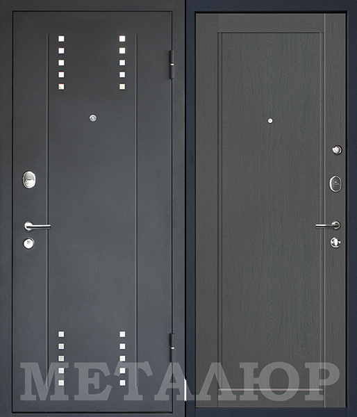 стальные двери  Металюр М26 чёрный бархат/2.73ХN грувд