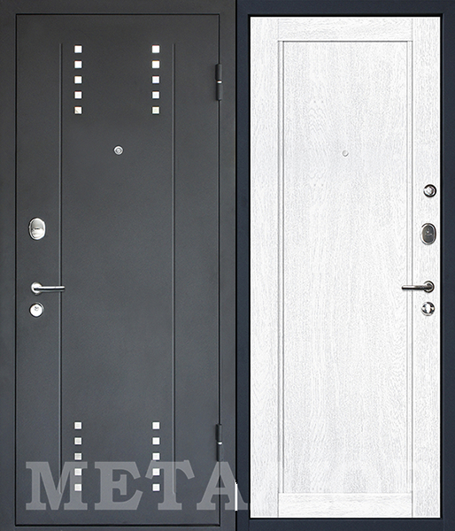 стальные двери  Металюр М26 чёрный бархат/2.73ХN монблан
