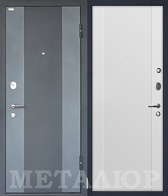 стальные двери  Металюр М27 чёрный бархат/20U аляска