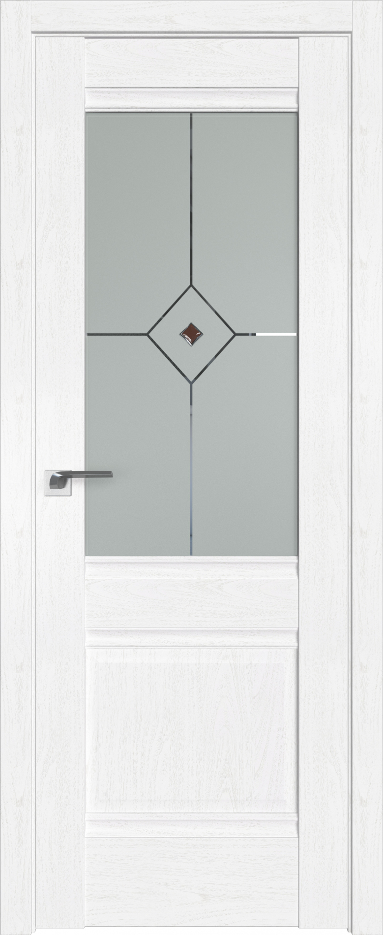 межкомнатные двери  Profil Doors 2X гравировка Узор пекан белый