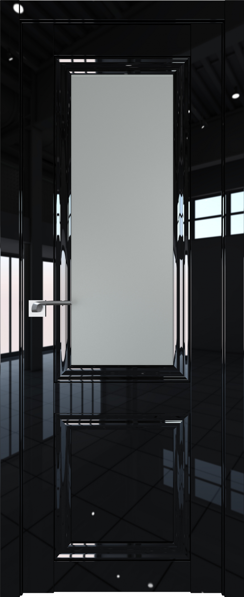 межкомнатные двери  Profil Doors 123L  чёрный глянец