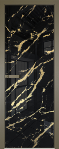 межкомнатные двери  Profil Doors AGN-1 нефи чёрный  узор золото