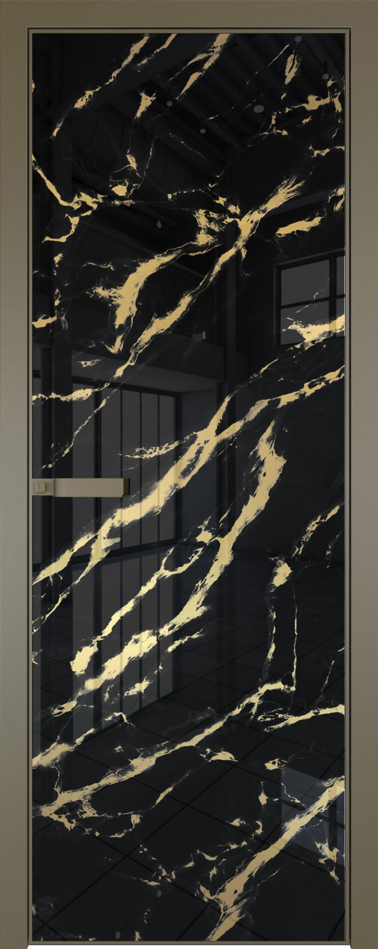 межкомнатные двери  Profil Doors AGN-1 нефи чёрный  узор золото
