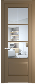   	Profil Doors 4.2.2 (р.6) PD со стеклом перламутр золото
